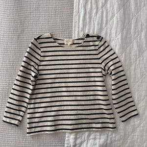 Sezane Colette Mariniere Striped Blouse Shirt Top Navy Ecru Size Medium